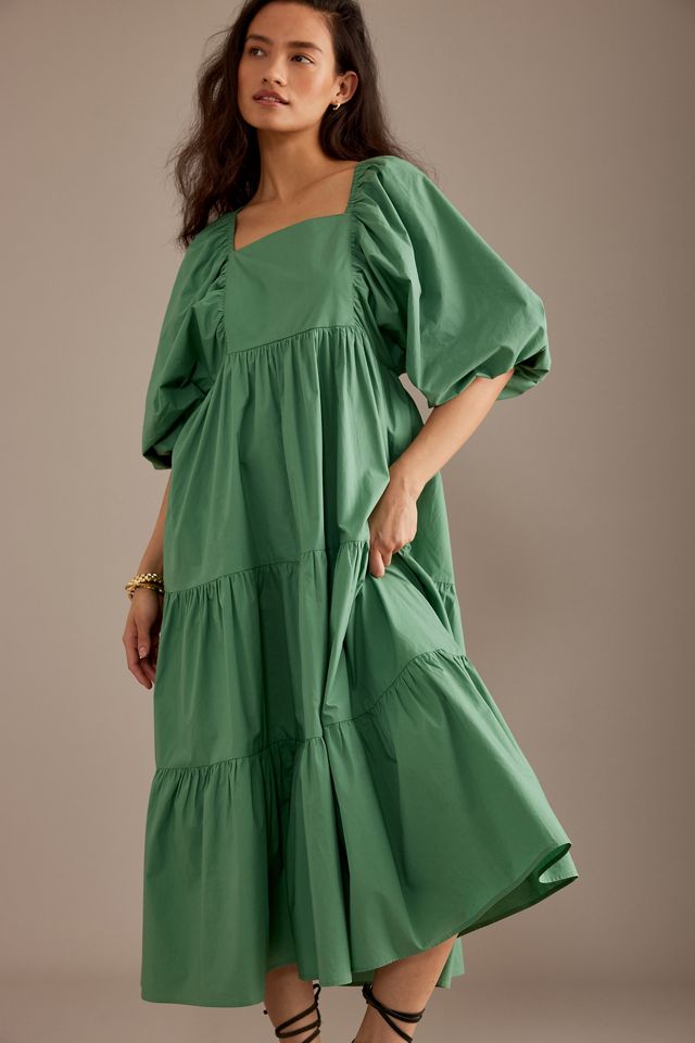 Vestido Nobody's Child Ruby con Mangas Abullonadas y Niveles #2