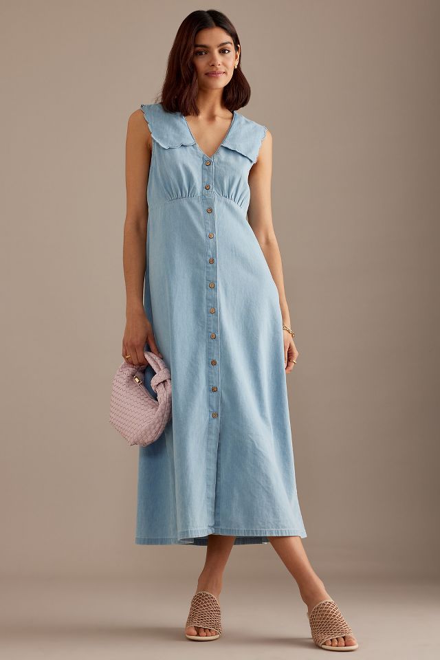 Nobody's Child Wylde Denim Button-Front Midi Dress | Anthropologie UK