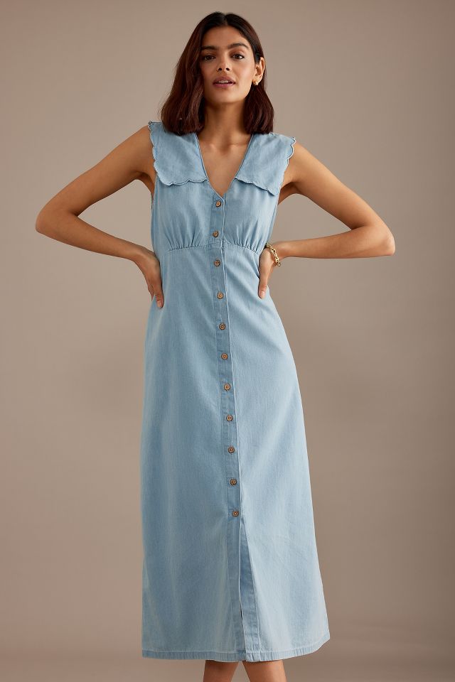 Nobody's Child Wylde Denim Button-Front Midi Dress | Anthropologie UK