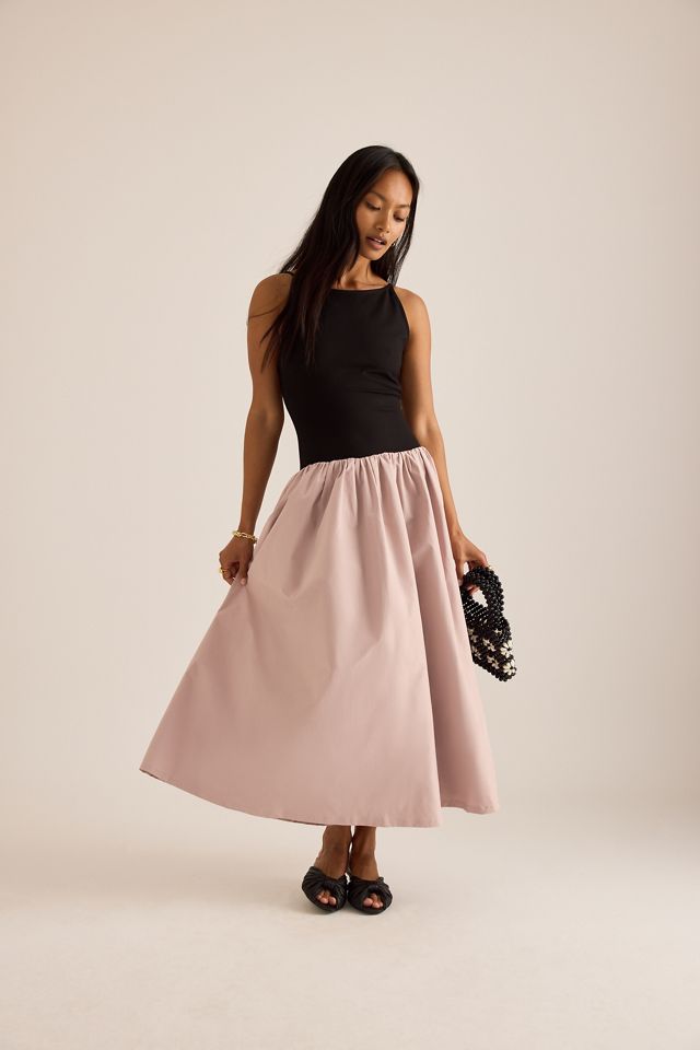 Maeve '90s Bias Midi Slip Skirt