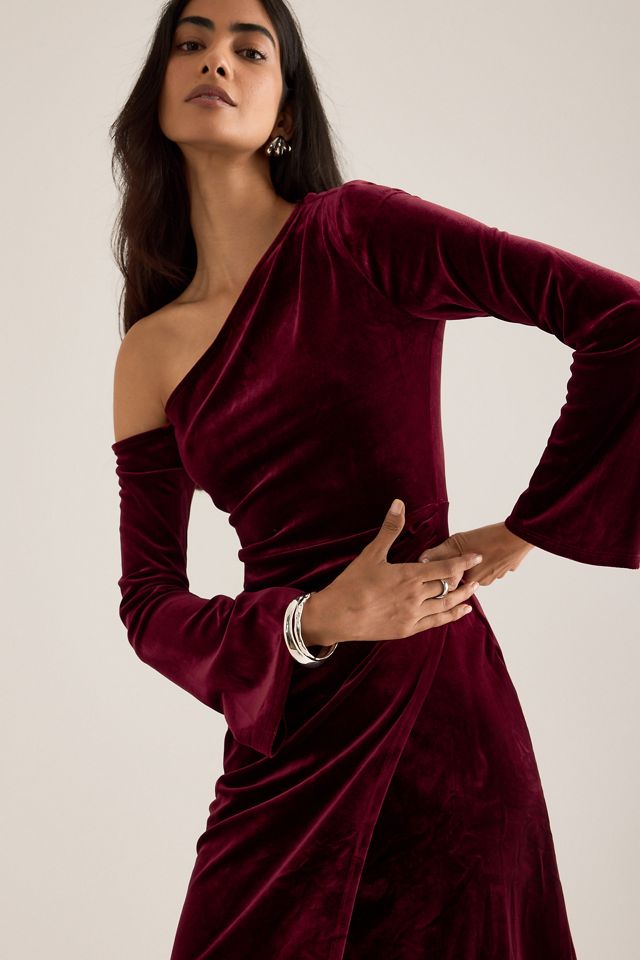 Nobody's Child Virgo Velvet Asymmetric Midi Dress #2