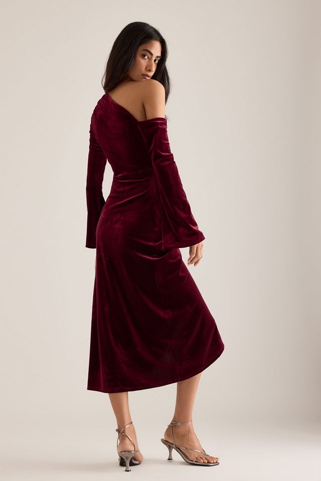 Nobody's Child Virgo Velvet Asymmetric Midi Dress #1