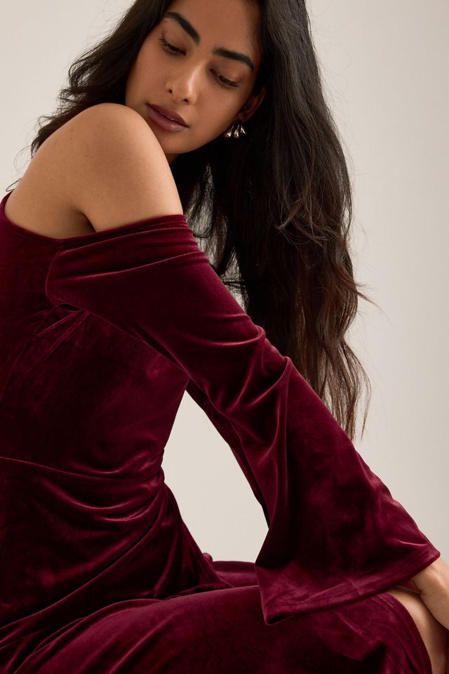 Nobody's Child Virgo Velvet Asymmetric Midi Dress #5