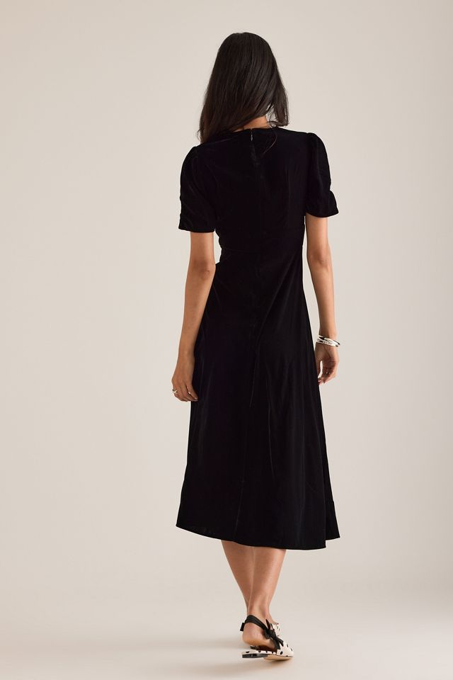 Nobody's Child Eleanor Bow-Front Velvet Midi Dress #1