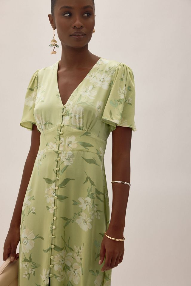 Nobody's Child Erin V-Neck Button-Front Midi Dress