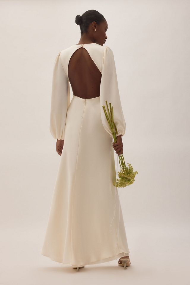 Nobody's Child Isadora Bridal Open-Back Satin Maxi Dress #1