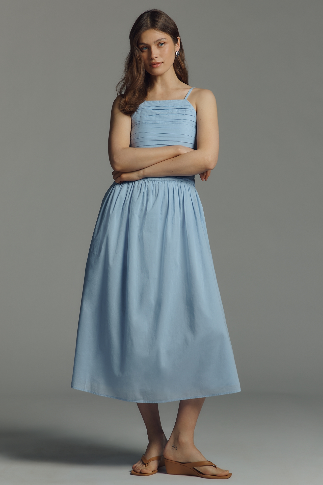 Nobody's Child Talia Sleeveless Square-Neck Midi Dress