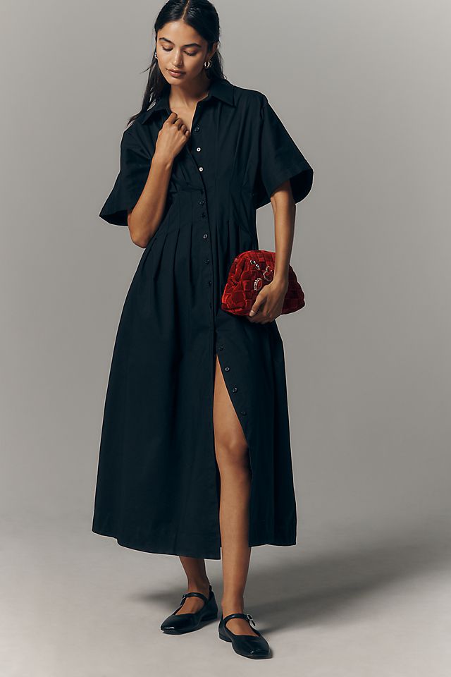 tobie dress anthropologie The Linen Shirt by Exquise exaggerated sleeves Tobie Shirtdress by Exquise in