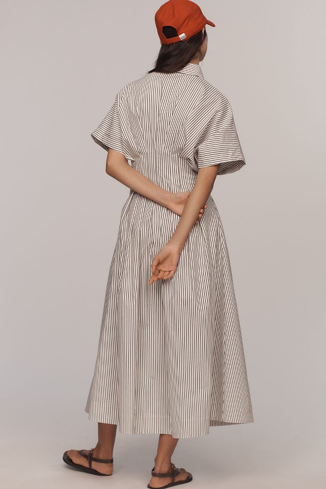 Pleated midi shirt store dress