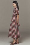 By Anthropologie High-Neck Seamed Midi Dress