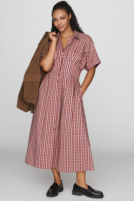 v neck midi dress black Lily V-Neck Sleeveless Textured Check | Fair Trade Starbucks baristas strike over Elasticized Waist For Shape Size:12C brunches