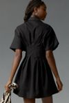 The Tobie Button-Front Pleated Shirt Dress by Exquise: Mini Eyelet Edition
