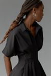 The Tobie Button-Front Pleated Shirt Dress by Exquise: Mini Eyelet Edition