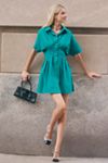 The Tobie Button-Front Pleated Shirt Dress by Exquise: Mini Edition