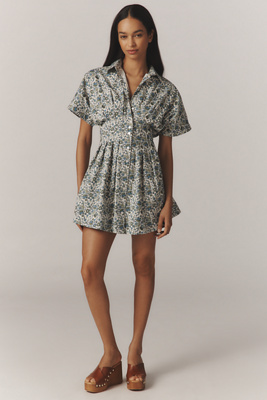 anthropologie The Tobie Mini Shirt Dress by Exquise All Over Floral