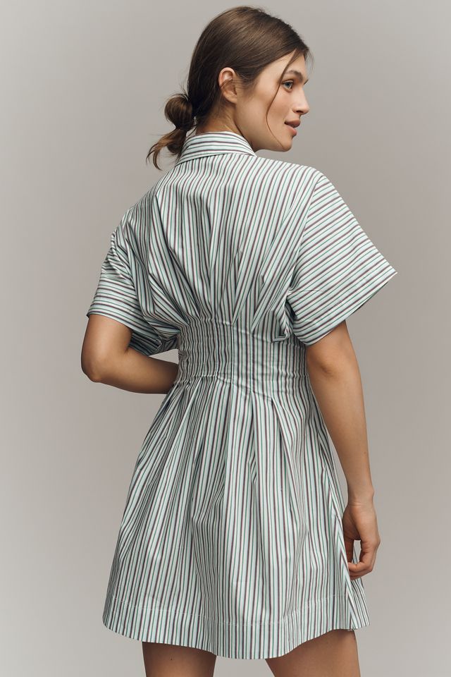 bra to wear with halter neck dress Lemaire Tilted Shirtdress Striped White/Black – Neighbour