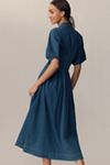 The Tobie Button-Front Pleated Shirt Dress by Exquise: Denim Edition