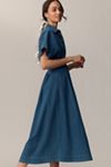 The Tobie Button-Front Pleated Shirt Dress by Exquise: Denim Edition