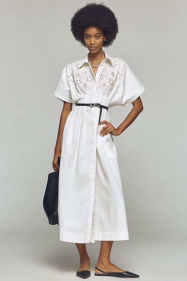 tobie shirt dress Button-Front Pleated Midi Olive mini shirt dress in 100% cotton with vertical stripes Anthropologie Tobie Dress Review from