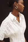 The Tobie Button-Front Pleated Shirt Dress by Exquise: Mini Eyelet Edition