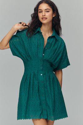 anthropologie green mini dress Short shirt dress in corduroy | Sugarhill Brighton main image 1