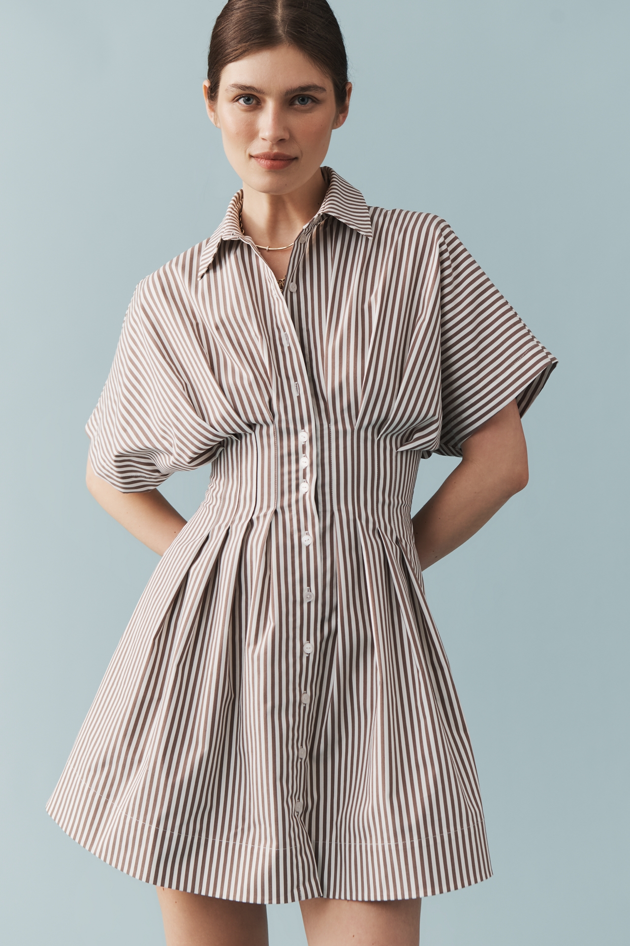 The @heynasreen Tobie Mini Shirt Dress by Exquise