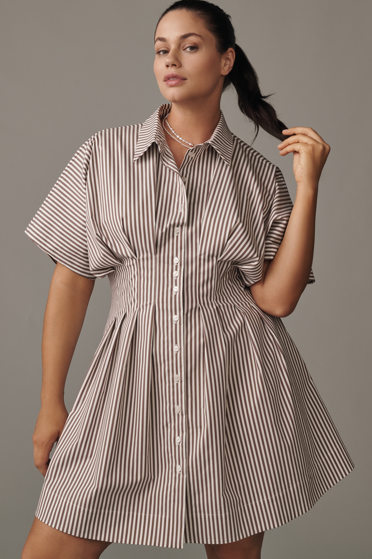 The @heynasreen Tobie Mini Shirt Dress by Exquise