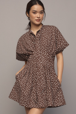 The Tobie Mini Shirt Dress by Exquise: Tie Neck Edition