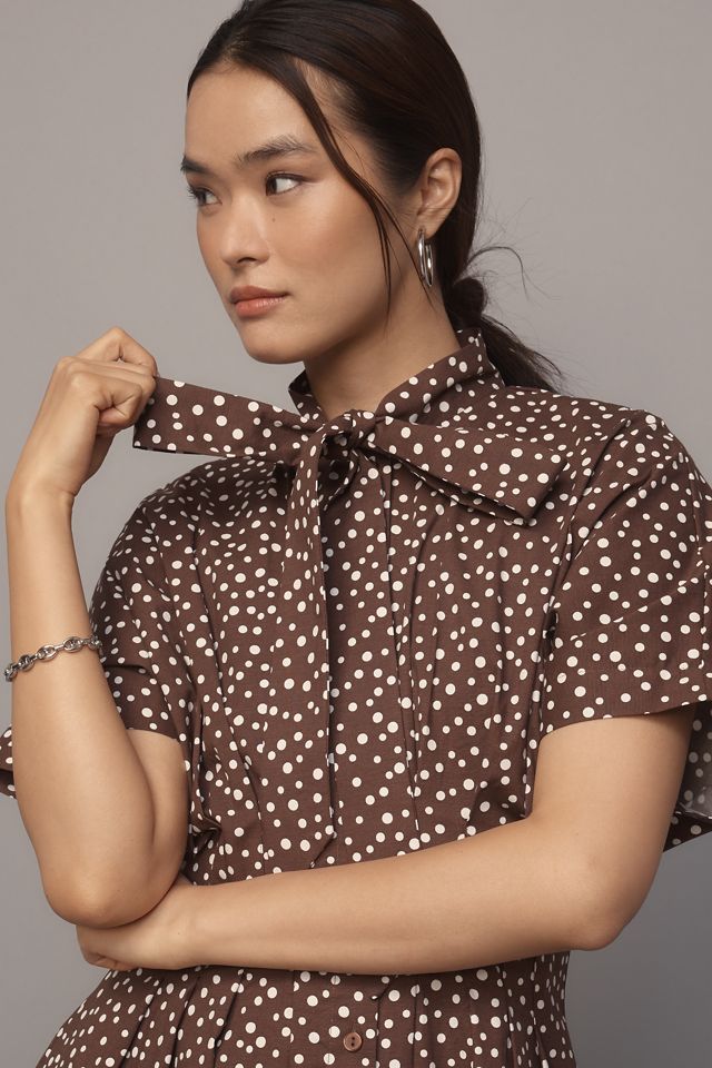The Tobie Tie-Neck Shirt Dress by Exquise #2