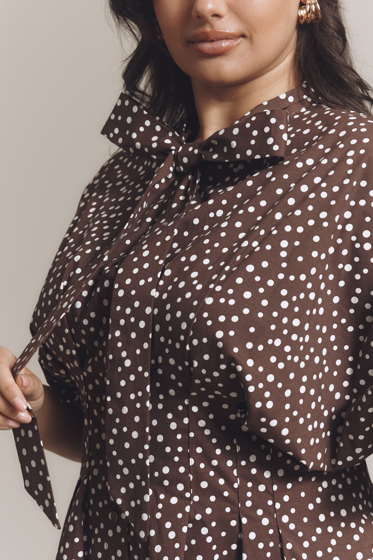 The Tobie Mini Shirt Dress by Exquise: Tie Neck Edition