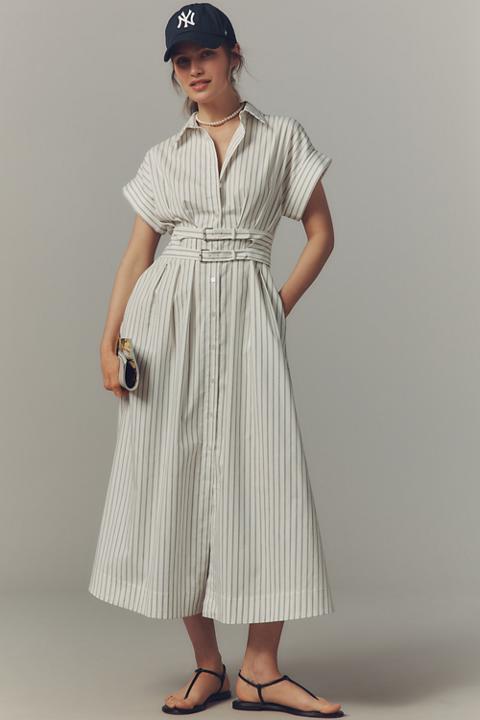 The Tobie Double Buckle Shirt Dress by Exquise