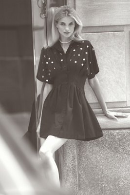 Maeve Smocked Button-Front Top