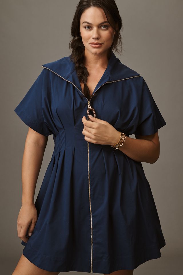 The Tobie Zip-Front Mini Shirt Dress by Exquise #6