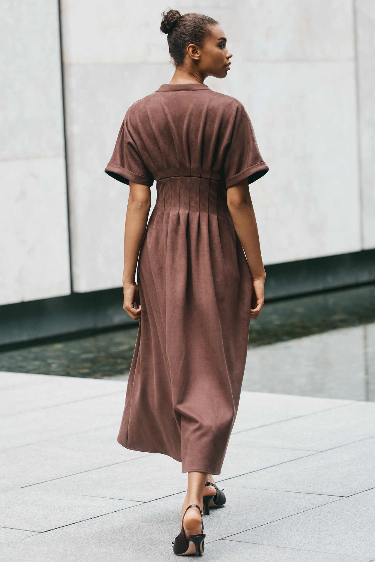 The Tobie Suede Shirt Dress by Exquise