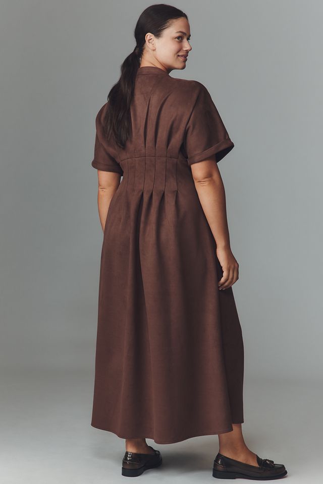 The Tobie Faux-Suede Shirt Dress by Exquise #7