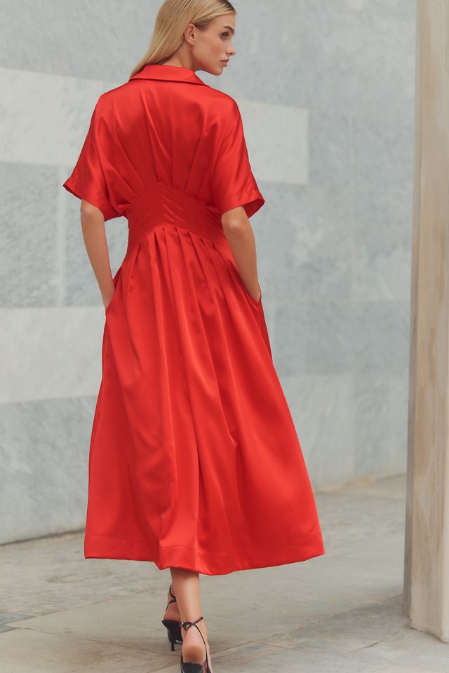 The Tobie Satin Shirt Dress by Exquise #1