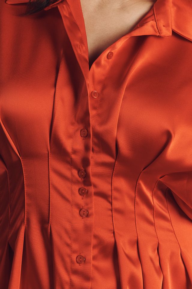 The Tobie Satin Shirt Dress by Exquise #6