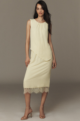 Exquise Sleeveless Layered Chiffon Midi Dress