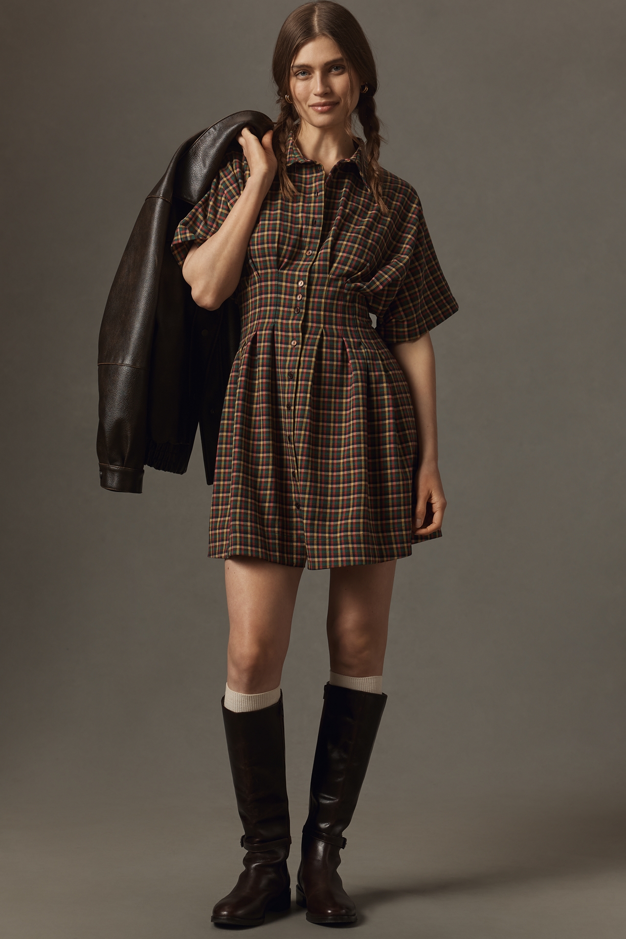 The Tobie Mini Shirt Dress by Exquise