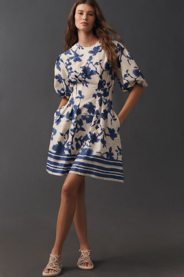 Exquise Tobie Puff-Sleeve Mini Dress | Anthropologie