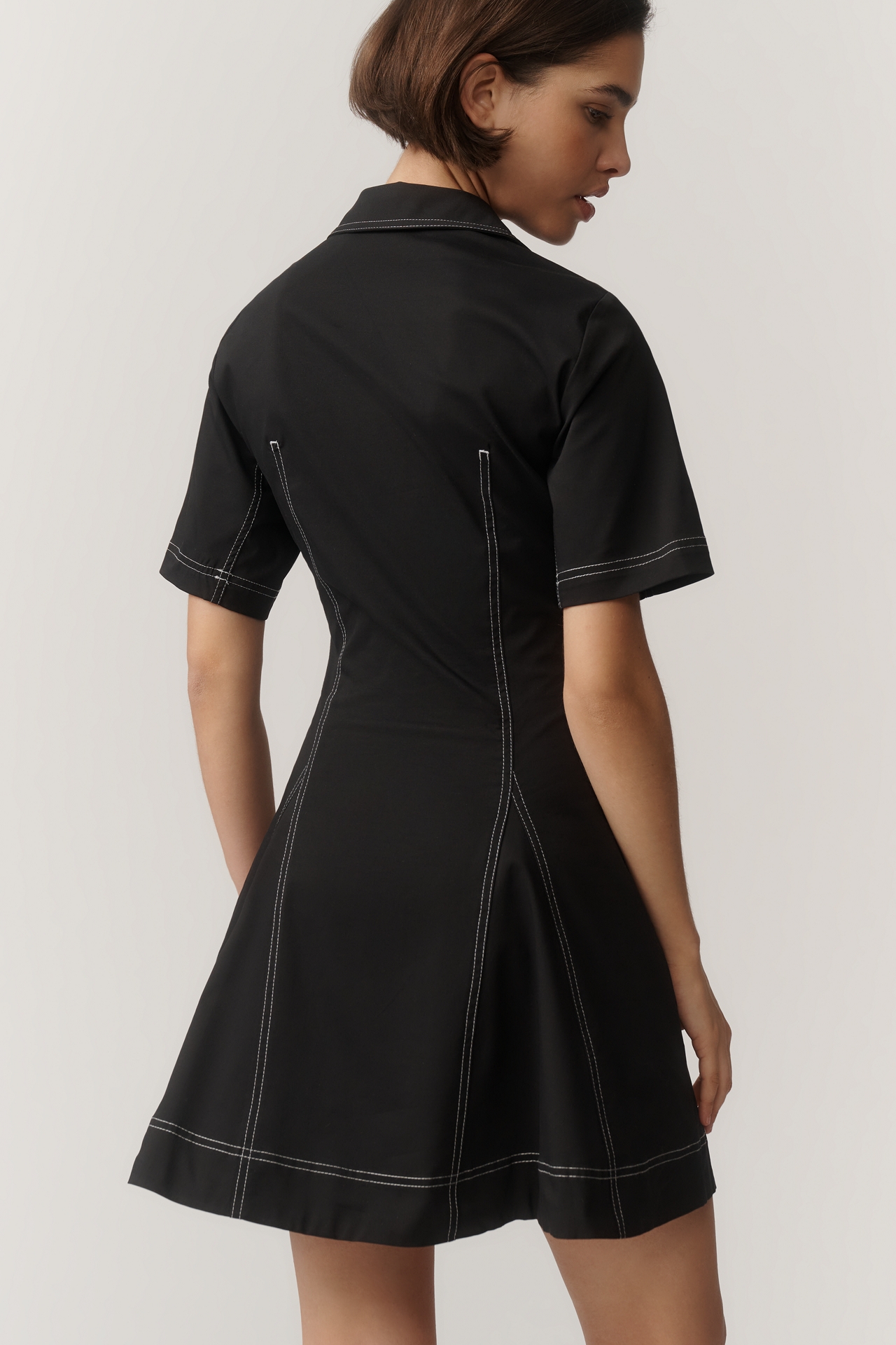 Exquise Contrast Stitch Mini Dress