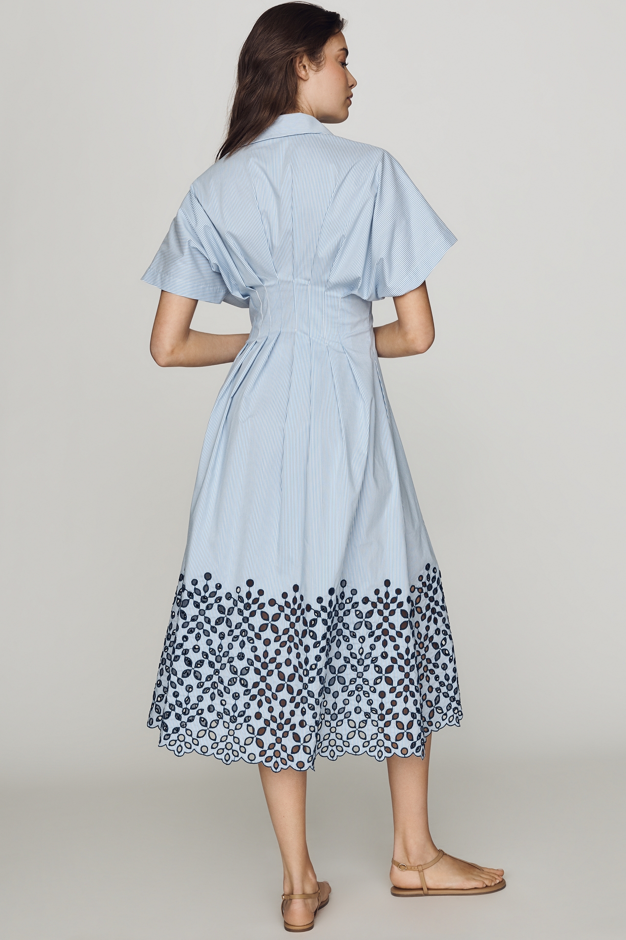 Tobie Eyelet Shirt Dress by Exquise