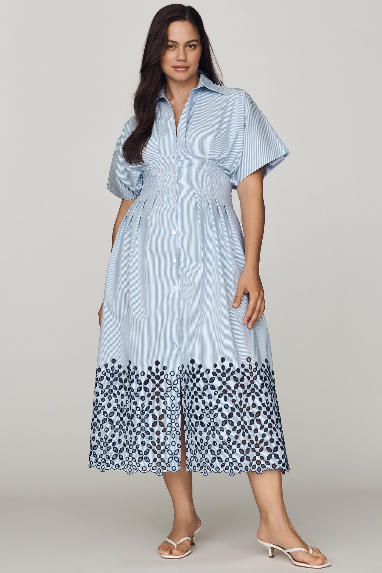 Tobie Eyelet Shirtdress by Exquise