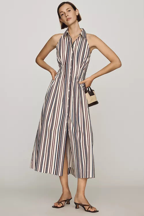 Tobie Sleeveless Shirt Dress by Exquise