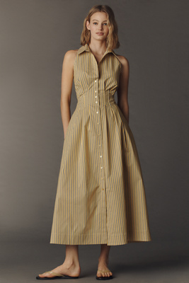 Tobie Sleeveless Shirtdress by Exquise