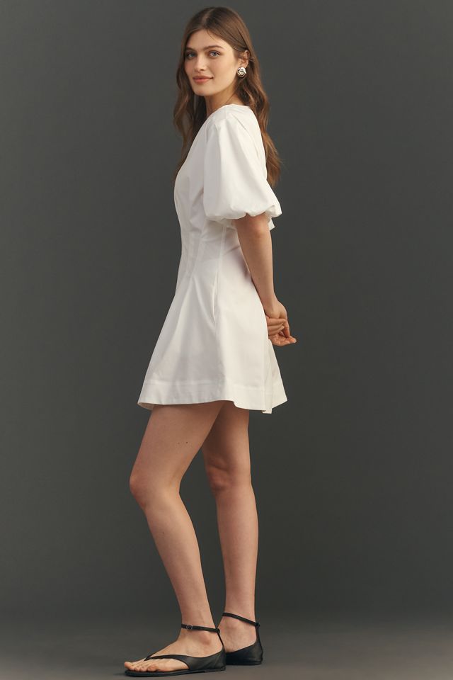 Exquise Puff-Sleeve Mini Dress