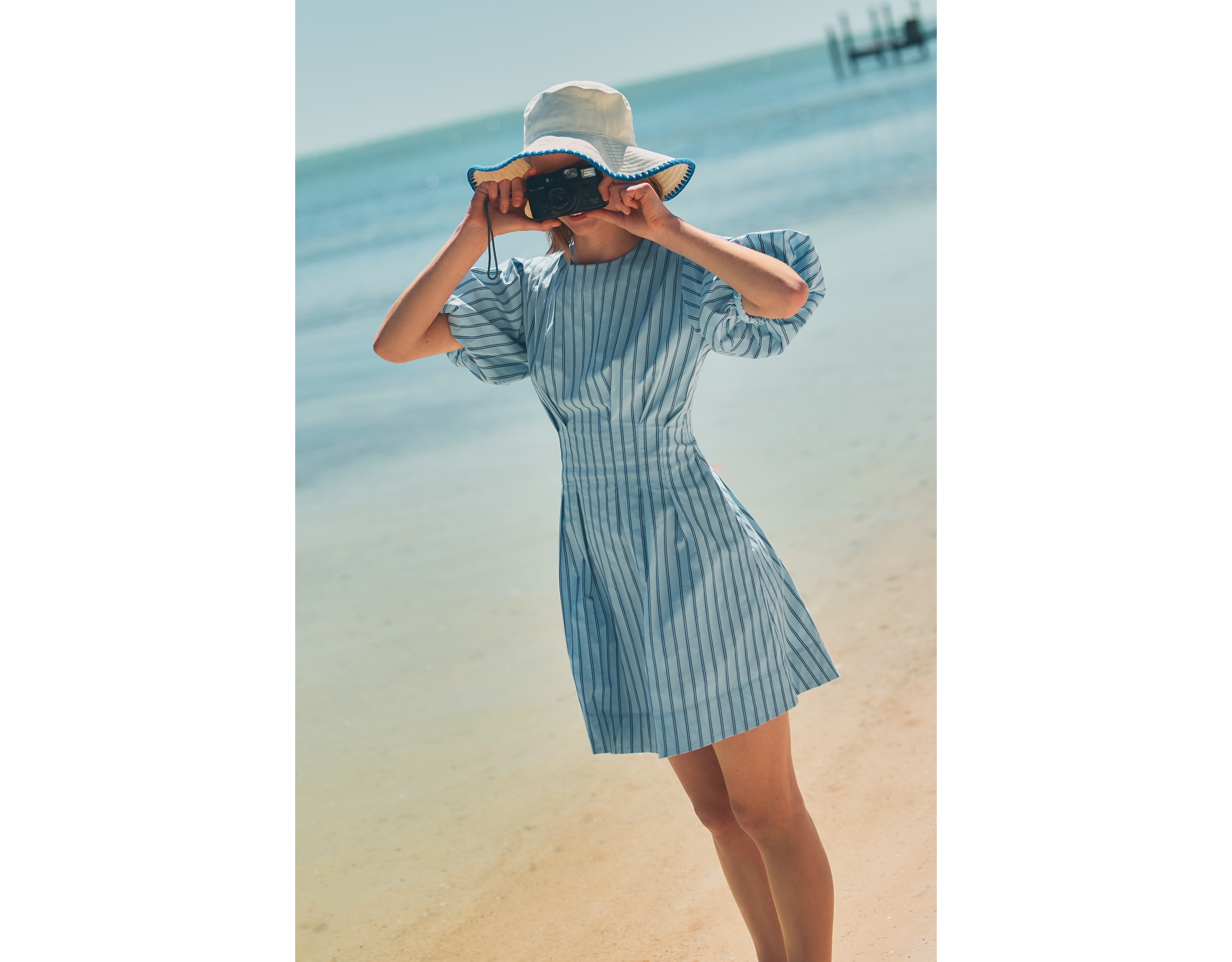 Exquise Tobie Puff-Sleeve Mini Dress