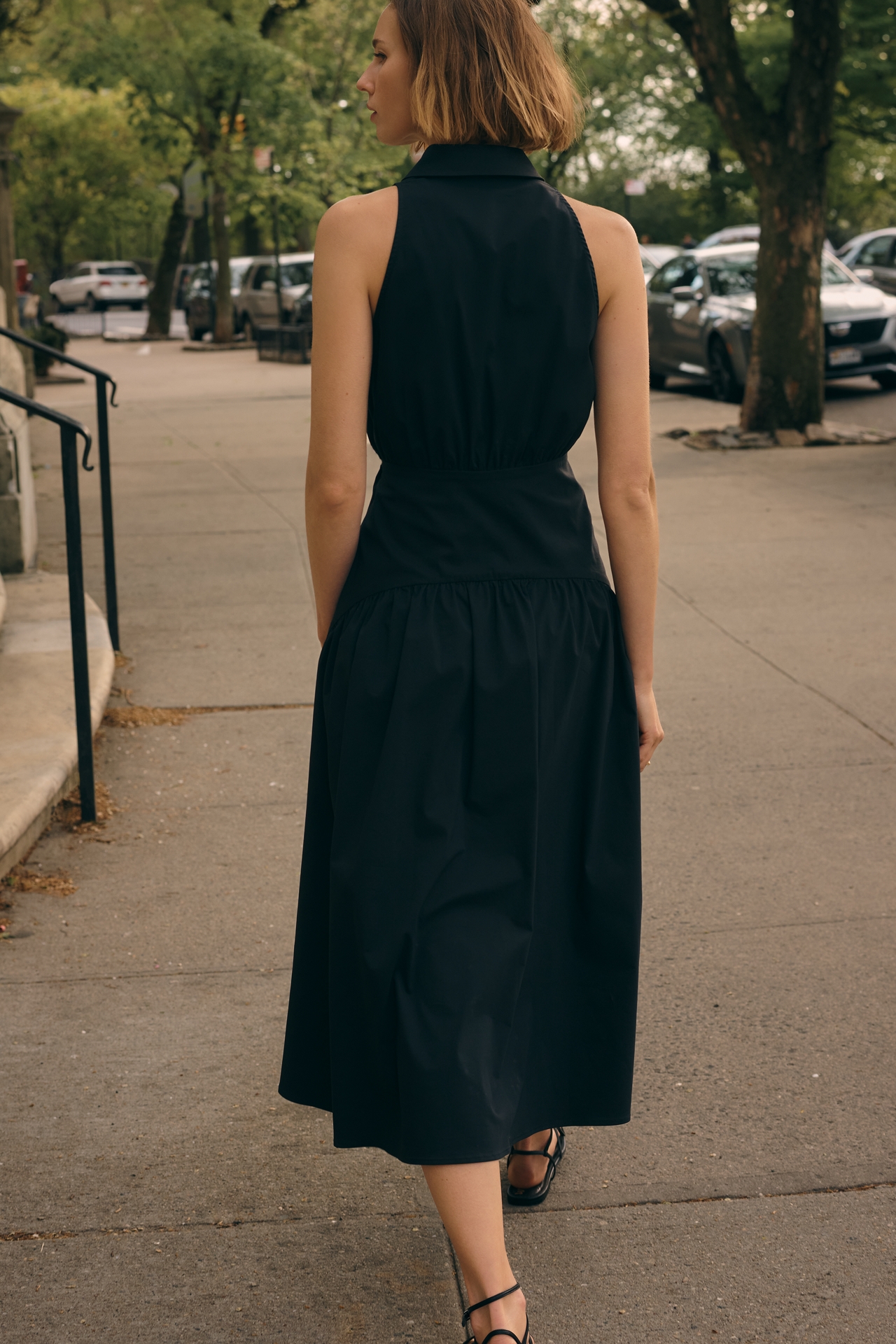 Tobie Drop-Waist Midi Shirt Dress by Exquise