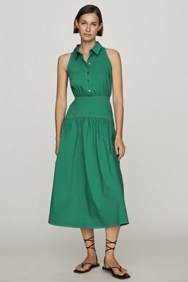 anthropologie green drop waist dress Smocked Drop Waist Maxi Dress