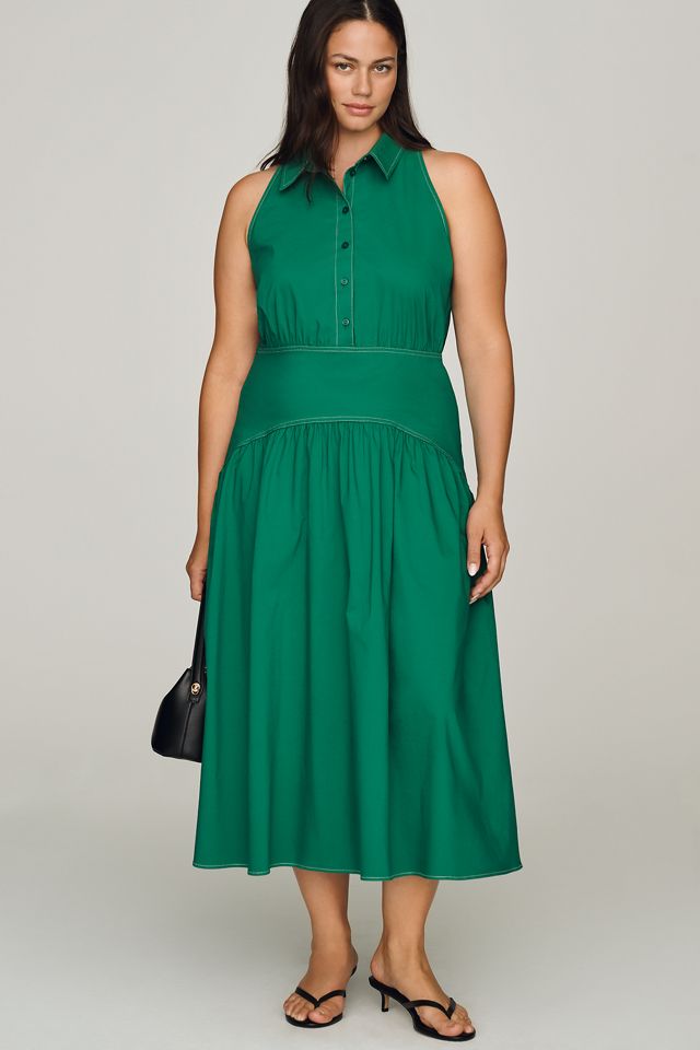 Tobie Drop-Waist Midi Shirtdress by Exquise #3
